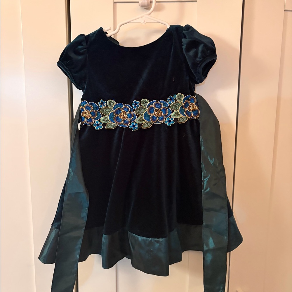 Green velvet dress